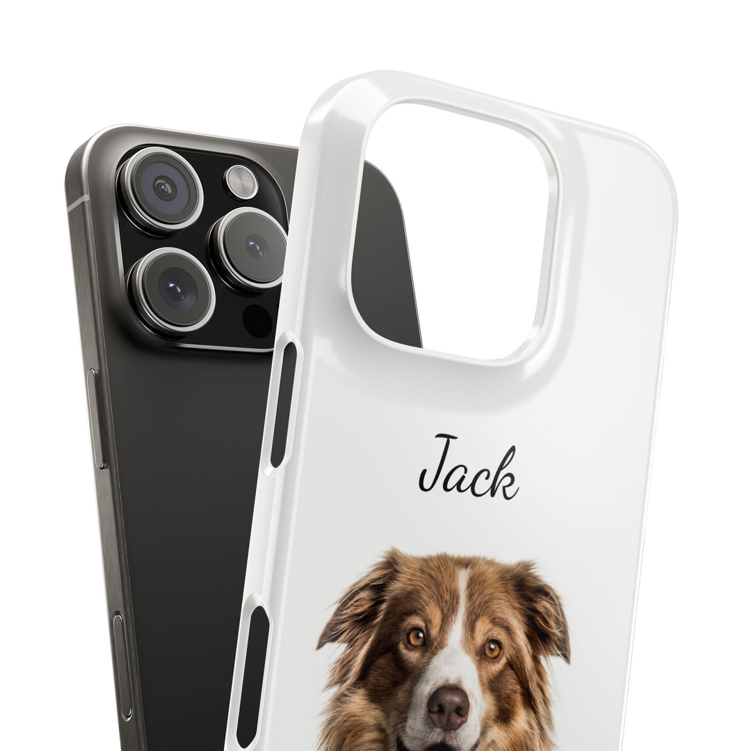Slim Custom Personalized Pet Phone Cases Dog Phone Cases Cat Phone Cases for Iphone 16, 15, 14, 13, 12, 11, 8, 7 Custom Name Personalized Phone Case - Studio40ParkLane