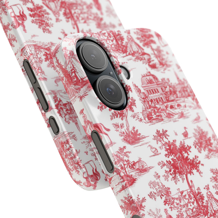Snap French Toile Personalized Initial Custom Gift for Her Cute Phone Cases for Samsung S24, S23, S22, S21, S20, Plus and Ultra and Iphone, 16, 15, 14, 13, 12, 11. 10 - Studio40ParkLane