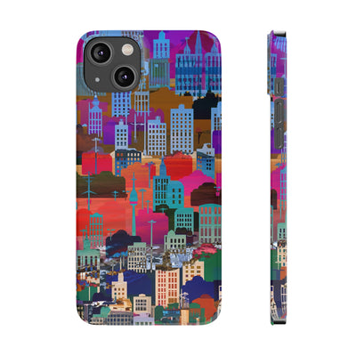 City Skyline Mosaic Slim Cute Phone Cases for Iphone | iPhone 15 Case | iPhone 15 Pro Max Case, Iphone 14, Iphone 14 Pro Max, Iphone 13, 12