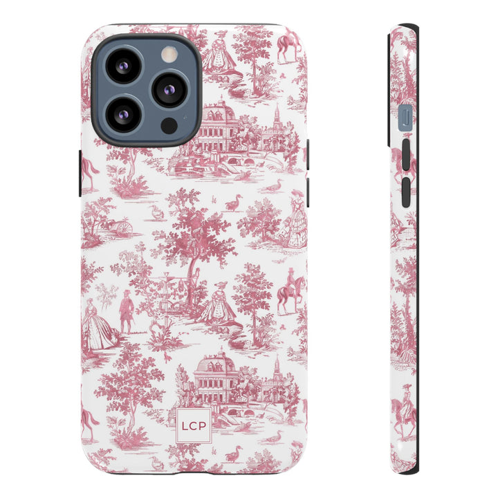 Personalized Custom French Toile Tough Cute Phone Case For Apple iPhone 18, 17, 16, 15 14, Pro Max, Samsung Galaxy S26, S25, S24 Plus Ultra