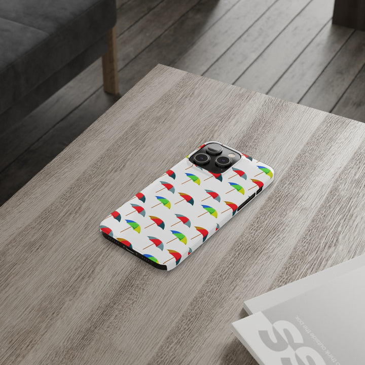 Slim Cute Phone Cases for Iphone - | iPhone 15 Case | iPhone 15 Pro Max Case, Iphone 14 Case, Iphone 14 Pro Max, Iphone 13, Colorful Beach Parasol - Studio40ParkLane