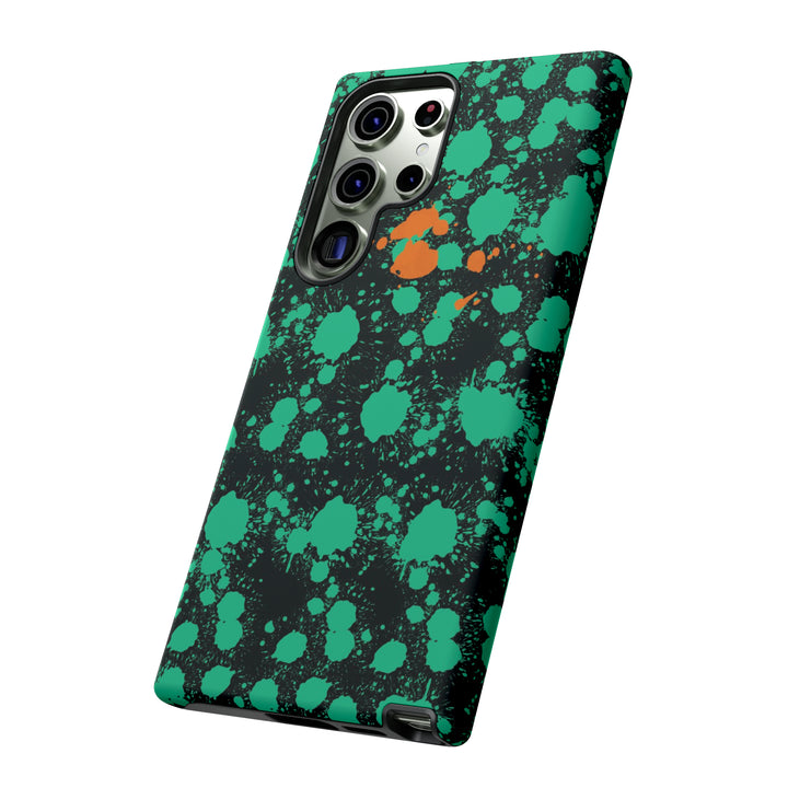 Cute Samsung Phone Case | Aesthetic Samsung Phone Case | Paint Splash Green Orange | Galaxy S23, S22, S21, S20 | Luxury Double Layer | Cool - Studio40ParkLane
