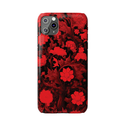Slim Cute iPhone Cases - | iPhone 15 Case | iPhone 15 Pro Max Case, Iphone 14 Case, Iphone 14 Pro Max, Iphone 13, Red Flowers