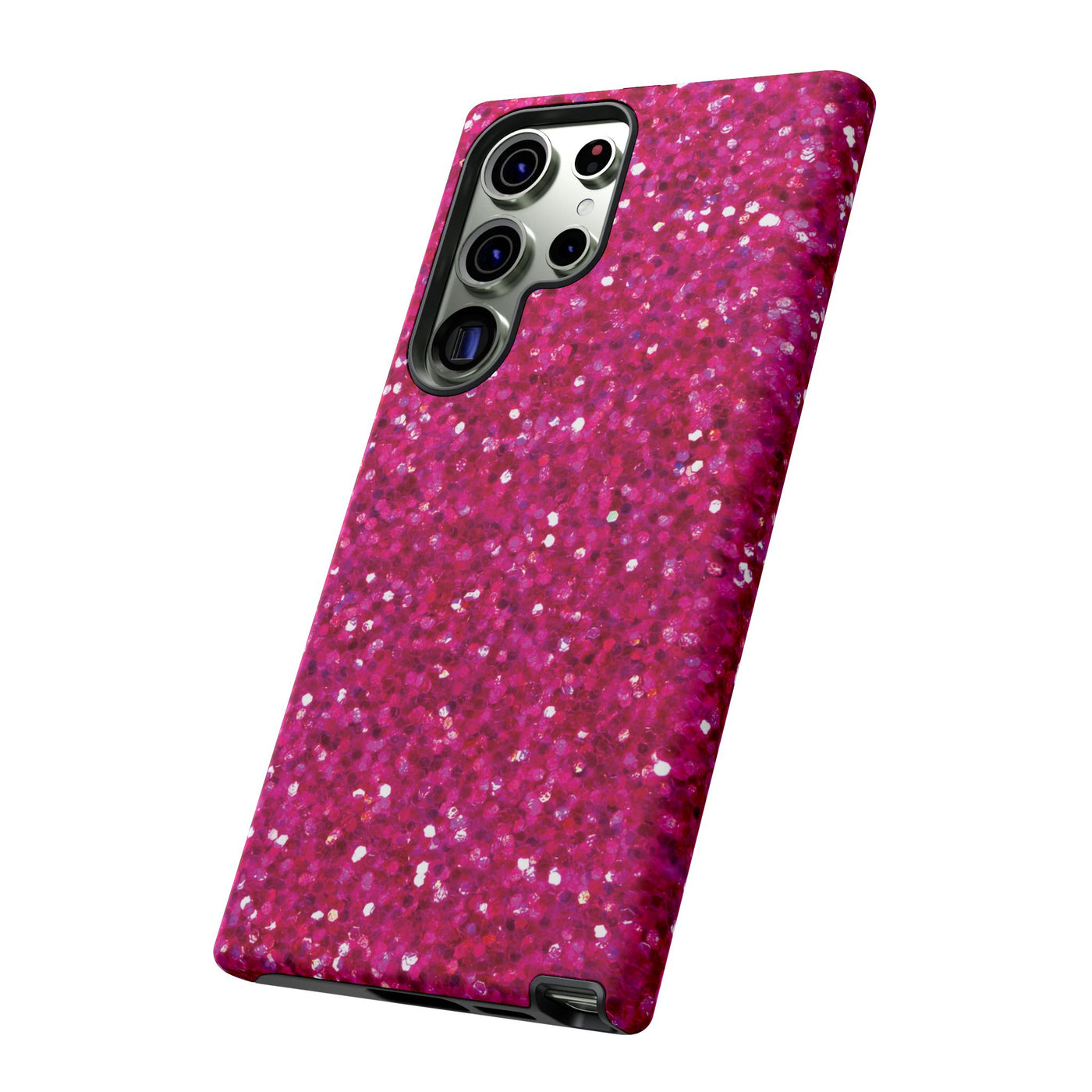 Faux Muted Pink Play on Glitter Effect Cute Phone Case, for IPhone 16 pro Max | Iphone 15, Iphone 14, IPhone 13 Case, 11 8 7, Samsung Galaxy S24, S23, S22, S21, 2 Layer Protection