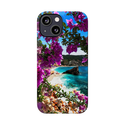 Bougainvillea Sea View Slim Cute Phone Cases for Iphone  | iPhone 15 Case | iPhone 15 Pro Max Case, Iphone 14, Iphone 14 Pro Max, Iphone 13