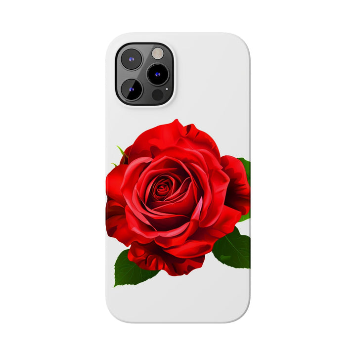 Slim Red Rose Flowers Gift for Her Cute Phone Cases for Iphone 16 Pro Max | iPhone 15 Case | iPhone 15 Pro Max Case, Iphone 14, Iphone 14 Pro Max, Iphone 13 12 11 8 7 - Studio40ParkLane