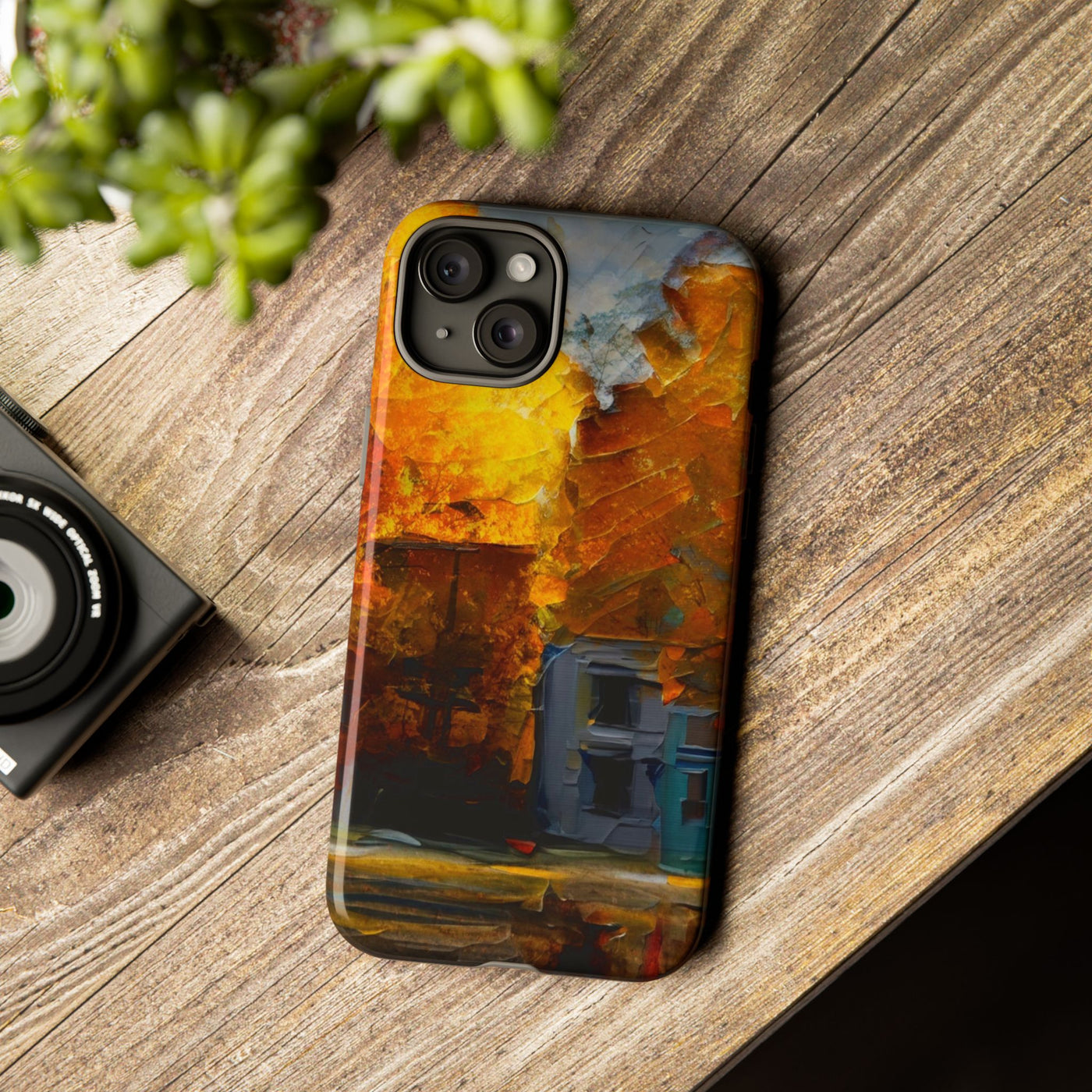 Impact Resistant, Fall Leaves Oil Painting, Cute Phone Cases for Samsung S24, S23, S22, S21, IPhone 15 pro Iphone 14 pro Iphone 13 IPhone 12 Iphone 11