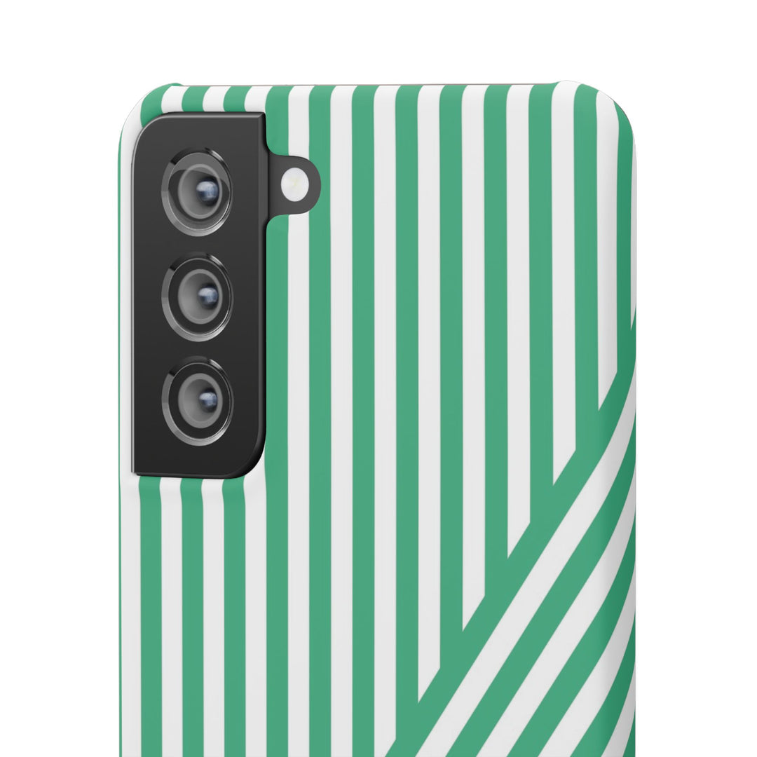 Aesthetic Emerald Stripes Cute Phone Case Sleek Snap - For iPhone 17 Pro Max iPhone 16 Pro iPhone 15 Iphone 14 Plus 13 Pro 12 11 10 Gift