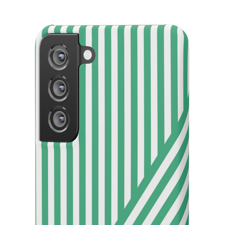Aesthetic Emerald Stripes Cute Phone Case Sleek Snap - For iPhone 17 Pro Max iPhone 16 Pro iPhone 15 Iphone 14 Plus 13 Pro 12 11 10 Gift