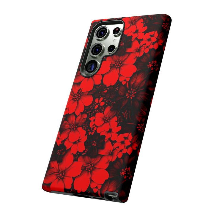 Cute Samsung Phone Case | Aesthetic Samsung Phone Case | Galaxy S23, S22, S21, S20 | Red Black Flowers, Protective Phone Case - Studio40ParkLane