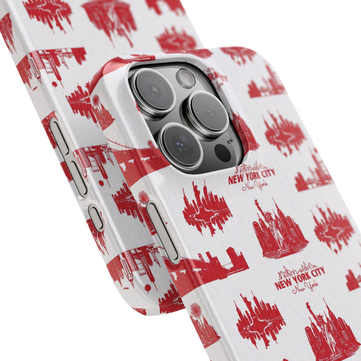 Slim New York Skyline Red Collage Coquette Gift for Her Cute Phone Cases for Iphone 16 Pro Max | iPhone 15 Case | iPhone 15 Pro Max Case, Iphone 14, Iphone 14 Pro Max, Iphone 13 12 11 8 7 - Studio40ParkLane