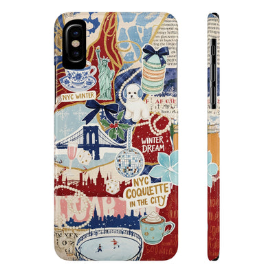 Slim New York Winter Coquette Collage Cute Phone Case for Iphone 16 - | iPhone 15 Pro Max Case | iPhone 14 Case Iphone 13 12 11 10 9 8 7 X - Studio40ParkLane