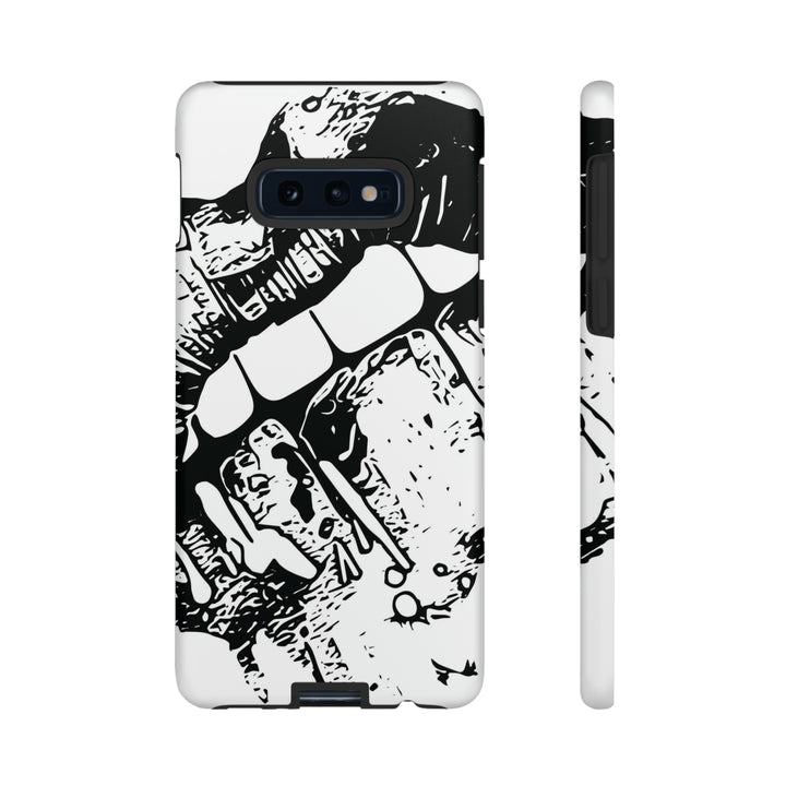 Cute Samsung Phone Case | Aesthetic Samsung Phone Case | Smile Lips Black White | Galaxy S23, S22, S21, S20 | Luxury Double Layer | Cool - Studio40ParkLane