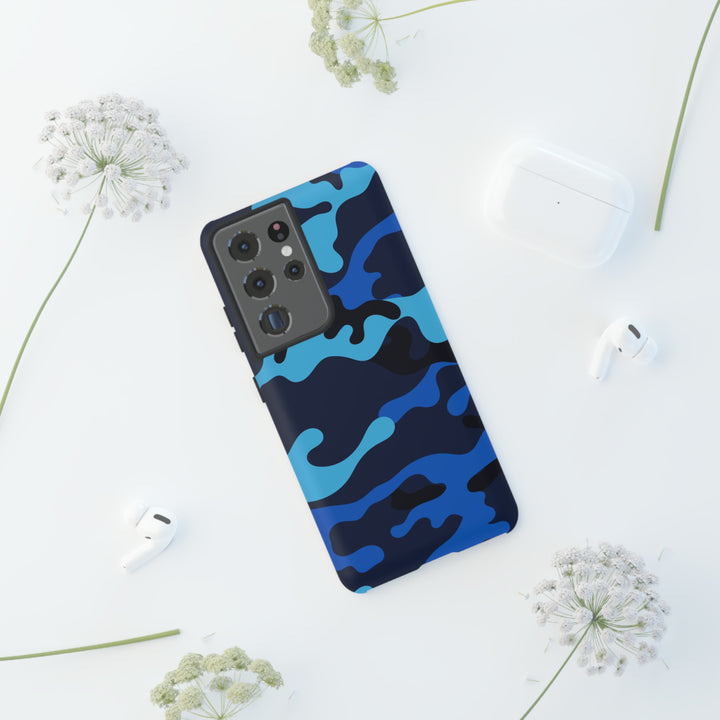 Cute Samsung Phone Case | Aesthetic Samsung Phone Case | Galaxy S23, S22, S21, S20 | Blue Camouflage, Protective Phone Case - Studio40ParkLane