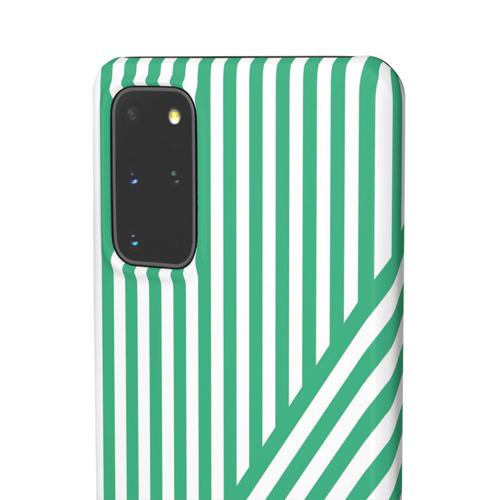 Aesthetic Emerald Stripes Cute Phone Case Sleek Snap - For iPhone 17 Pro Max iPhone 16 Pro iPhone 15 Iphone 14 Plus 13 Pro 12 11 10 Gift
