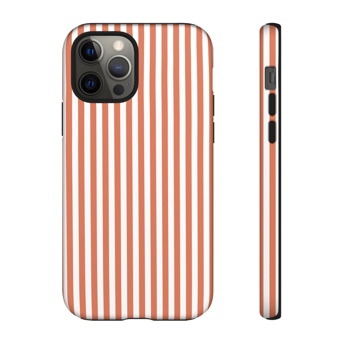 Tough Premium Peach Stripes Phone Case Gift for Her - For Apple iPhone 16 Pro Max 16e iPhone 15 Pro iPhone Iphone 14 Plus 13 Pro 12 SE XR - Studio40ParkLane