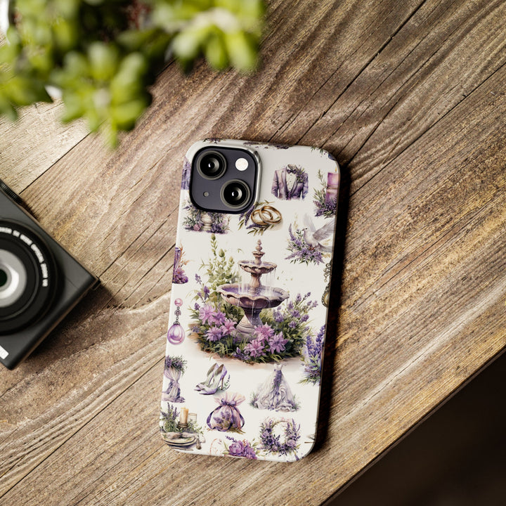 Slim Cute Phone Cases for Iphone | iPhone 15 Case | iPhone 15 Pro Max Case, Iphone 14, Iphone 14 Pro Max, Iphone 13, Lavender Wedding Theme - Studio40ParkLane