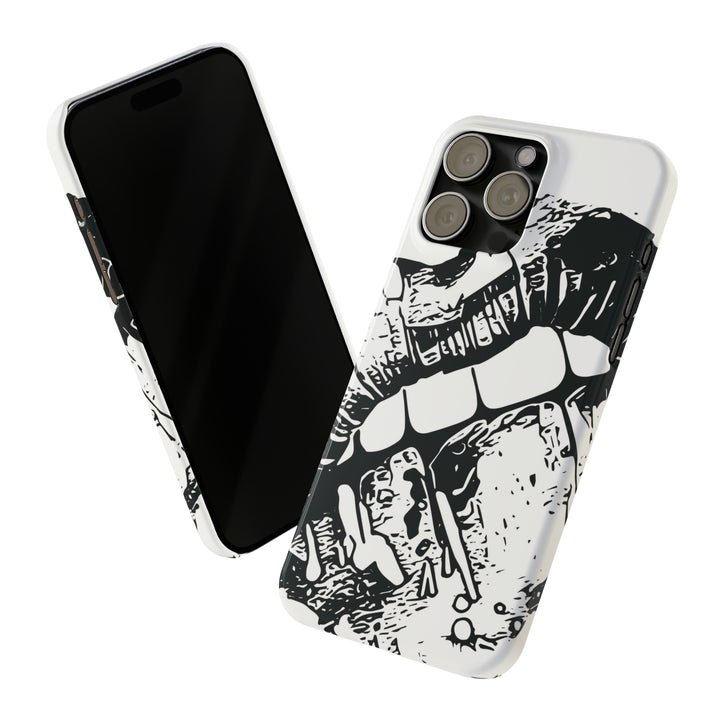 Slim Cute Phone Cases for Iphone - | iPhone 15 Case | iPhone 15 Pro Max Case, Iphone 14 Case, Iphone 14 Pro Max, Iphone 13, Smile Lips Black and White - Studio40ParkLane