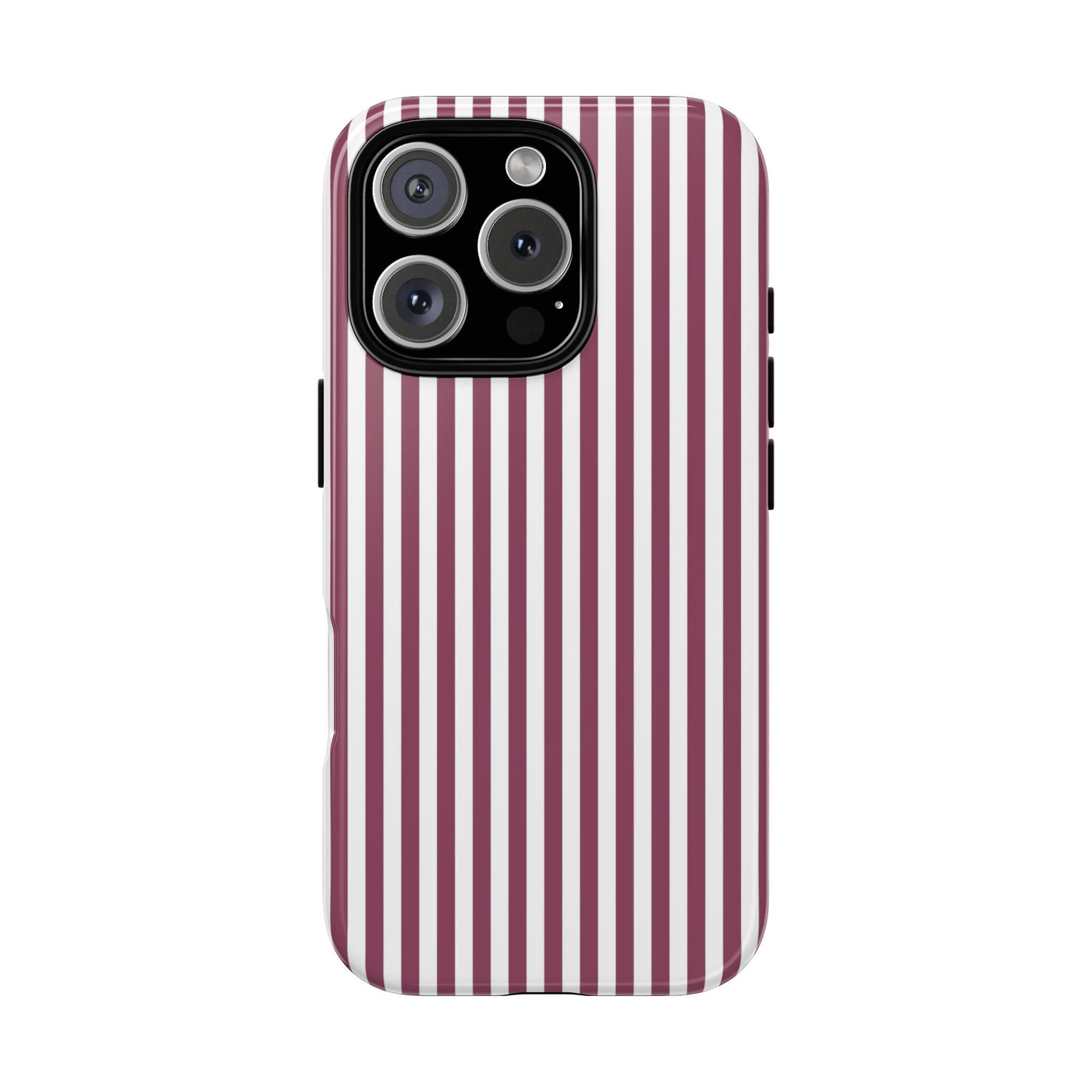 Tough Premium Old Claret Stripes Phone Case Gift for Her - For Apple iPhone 16 Pro Max 16e iPhone 15 Pro iPhone Iphone 14 Plus 13 Pro 12 SE XR - Studio40ParkLane