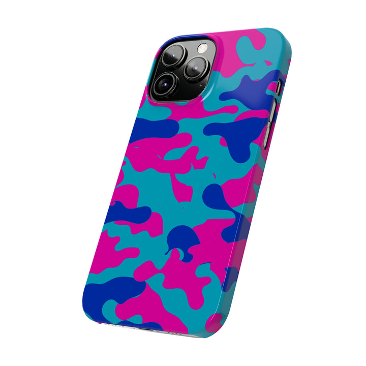 Slim Cute Phone Cases for Iphone - | iPhone 15 Case | iPhone 15 Pro Max Case, Iphone 14 Case, Iphone 14 Pro Max, Iphone 13, Blue Pink Camouflage - Studio40ParkLane
