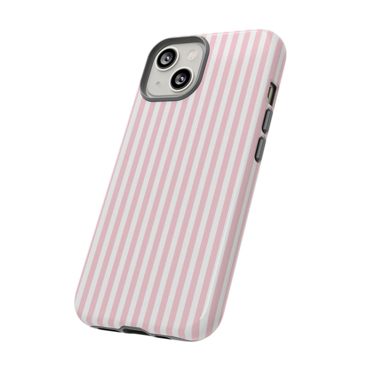 Tough Premium Sweet Pink Stripes Phone Case Gift for Her - For Apple iPhone 16 Pro Max 16e iPhone 15 Pro iPhone Iphone 14 Plus 13 Pro 12 SE XR - Studio40ParkLane