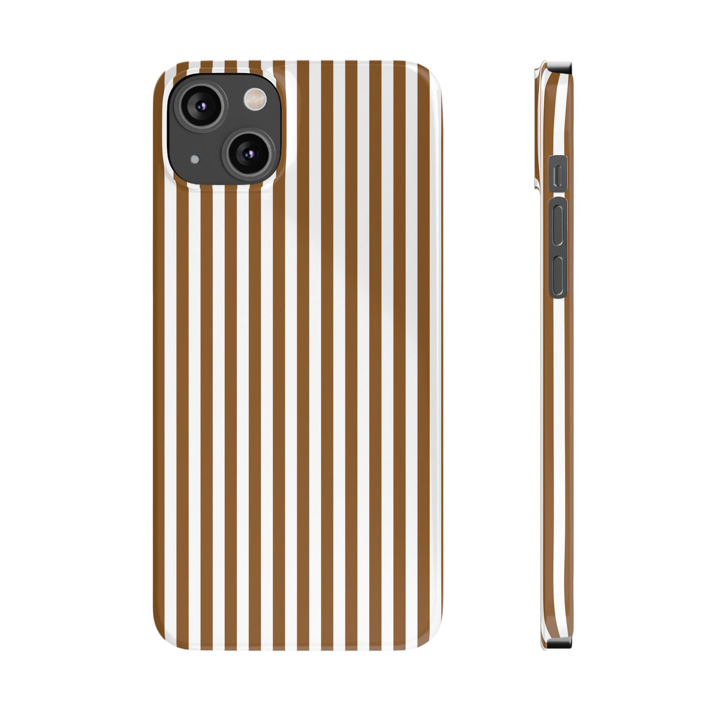 Slim Mocca Brown Striped Cute Phone Case for Iphone 16 - | iPhone 15 Pro Max Case | iPhone 14 Case Iphone 13 12 11 10 9 8 7 XS X Gift for Her - Studio40ParkLane