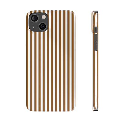 Slim Mocca Brown Striped Cute Phone Case for Iphone 16 - | iPhone 15 Pro Max Case | iPhone 14 Case Iphone 13 12 11 10 9 8 7 XS X Gift for Her - Studio40ParkLane