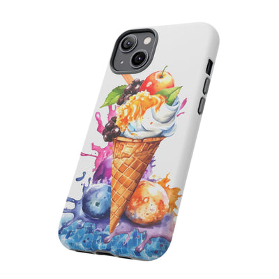 Impact Resistant, Summer Ice Cream Cone, Cute Phone Cases for Samsung S24, S23, S22, S21, IPhone 15 pro Iphone 14 pro Iphone 13 IPhone 12 Iphone 11