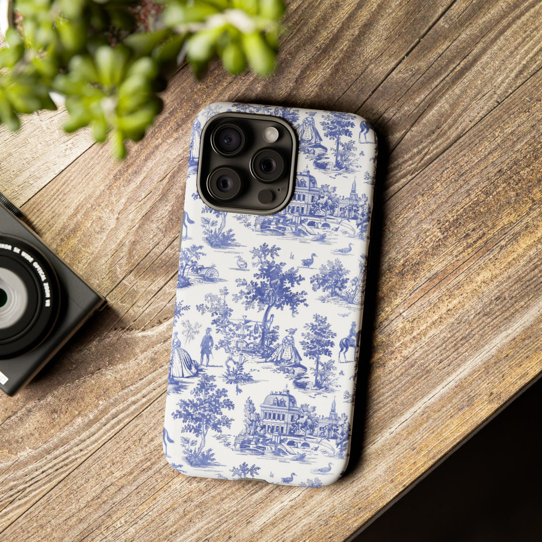 French Toile Premium Tough Phone Case, Timeless Cute Phone Case for Samsung Galaxy S25 S24 S23 Ultra &amp; iPhone 16 15 Pro Max - Studio40ParkLane