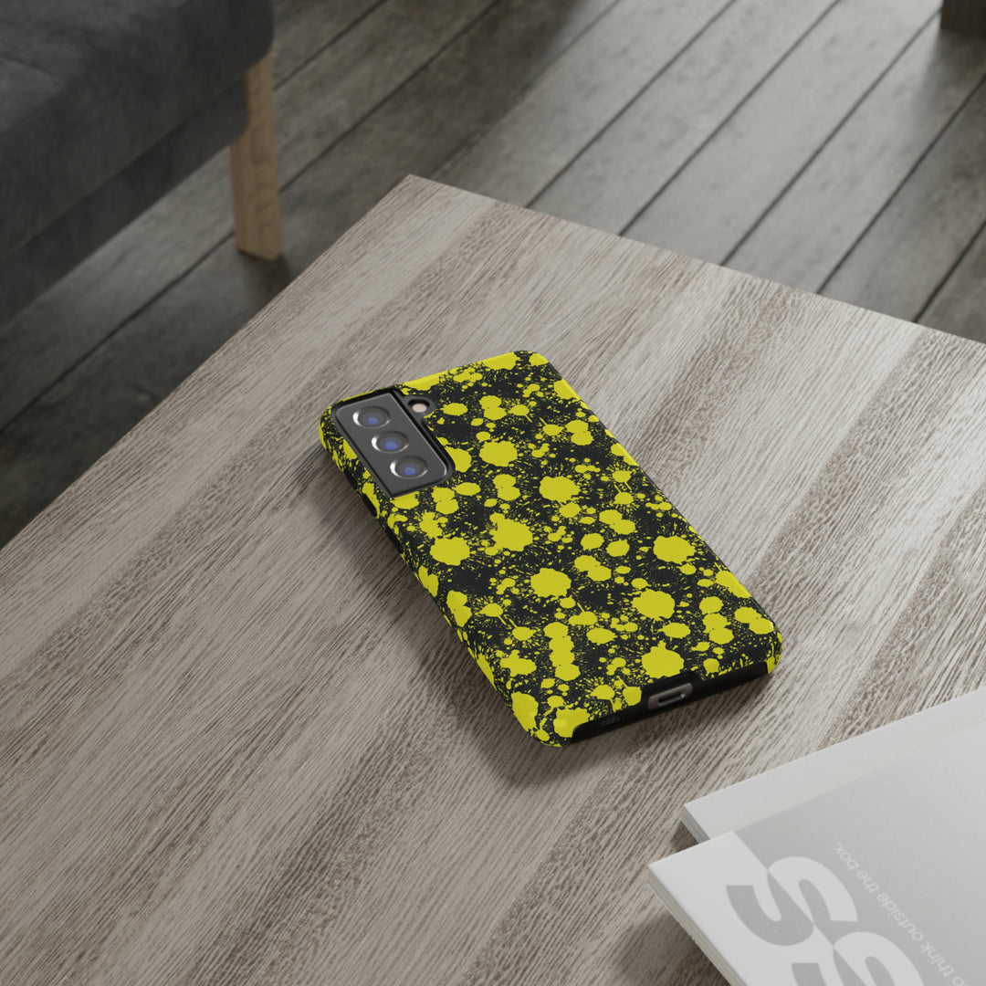 Cute Samsung Phone Case | Aesthetic Samsung Phone Case | Paint Splash Yellow Black | Galaxy S23, S22, S21, S20 | Luxury Double Layer | Cool - Studio40ParkLane