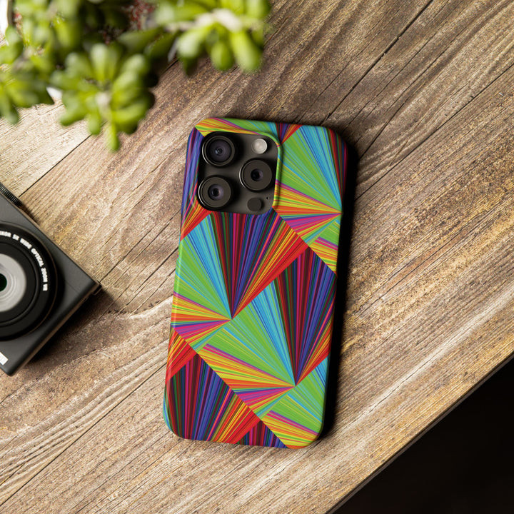 Slim Triangle Kaleidoscope Colors Gift for Her Cute Phone Cases for Iphone 16 Case | iPhone 15 Case | iPhone 15 Pro Max Case, Iphone 14, Iphone 14 Pro Max, Iphone 13, 12, 11, 10, 8,7 - Studio40ParkLane
