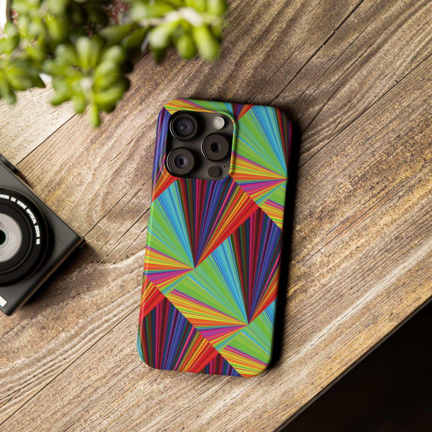 Slim Triangle Kaleidoscope Colors Gift for Her Cute Phone Cases for Iphone 16 Case | iPhone 15 Case | iPhone 15 Pro Max Case, Iphone 14, Iphone 14 Pro Max, Iphone 13, 12, 11, 10, 8,7