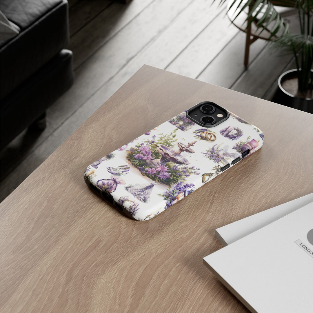 Impact Resistant, Lavender Wedding, Cute Phone Cases for Samsung S24, S23, S22, S21, IPhone 15 pro Iphone 14 pro Iphone 13 IPhone 12 Iphone 11 - Studio40ParkLane