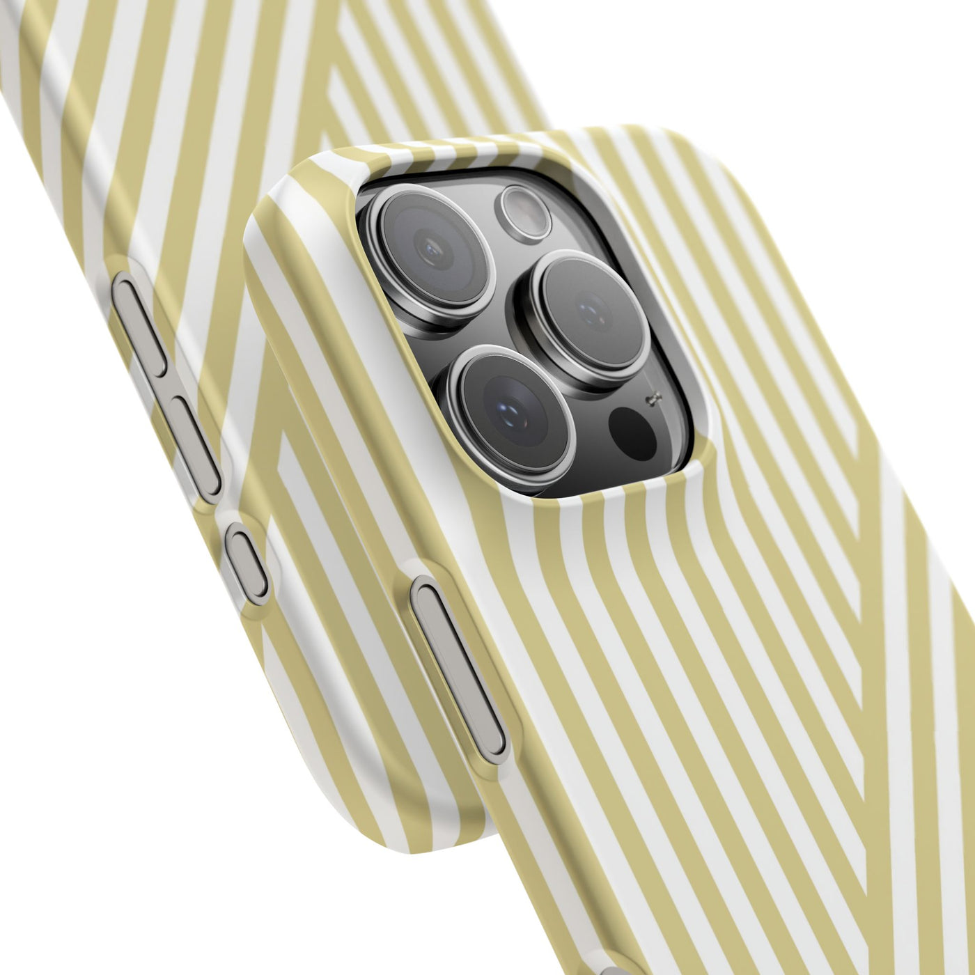 Aesthetic Yellow Beige Stripes Cute Phone Case Sleek Snap - For iPhone 17 Pro Max iPhone 16 Pro iPhone 15 Iphone 14 Plus 13 Pro 12 11 10 Gift