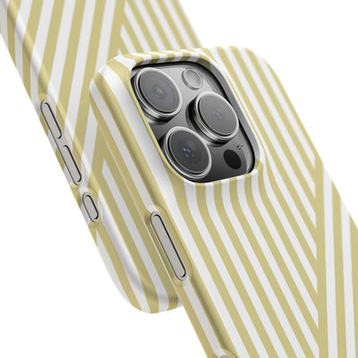 Aesthetic Yellow Beige Stripes Cute Phone Case Sleek Snap - For iPhone 17 Pro Max iPhone 16 Pro iPhone 15 Iphone 14 Plus 13 Pro 12 11 10 Gift