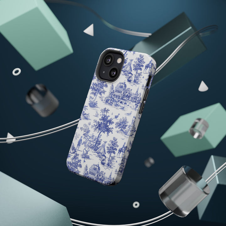 Blue Toile Magnetic Impact-Resistant Cute Phone Case for Iphone 16, iPhone 15 Pro Max Plus 14, 13, 12, 11 Gift for her - Studio40ParkLane