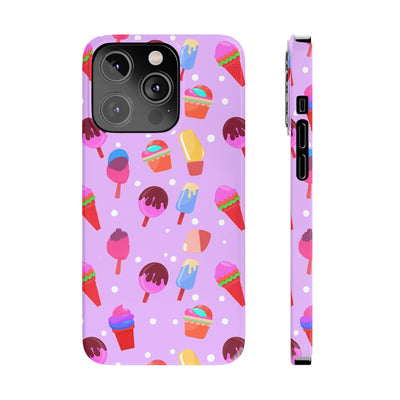 Slim Cute iPhone Cases - | iPhone 15 Case | iPhone 15 Pro Max Case, Iphone 14 Case, Iphone 14 Pro Max, Iphone 13, Summer Ice-cream Pink