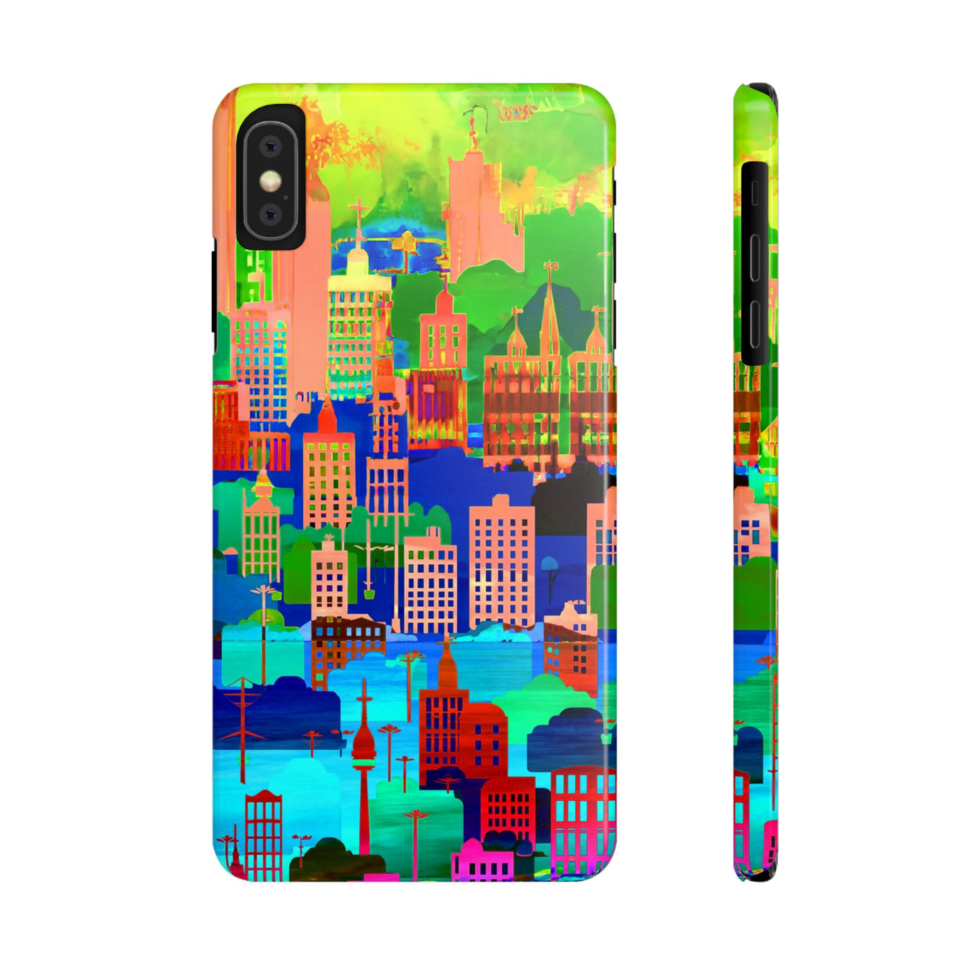 Slim Cute Phone Cases for Iphone - | iPhone 15 Case | iPhone 15 Pro Max Case, Iphone 14 Case, Iphone 14 Pro Max, Iphone 13, Summer City Skyline