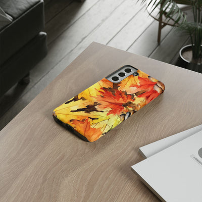 Impact Resistant, Fall Leaves, Cute Phone Cases for Samsung S24, S23, S22, S21, IPhone 15 pro Iphone 14 pro Iphone 13 IPhone 12 Iphone 11