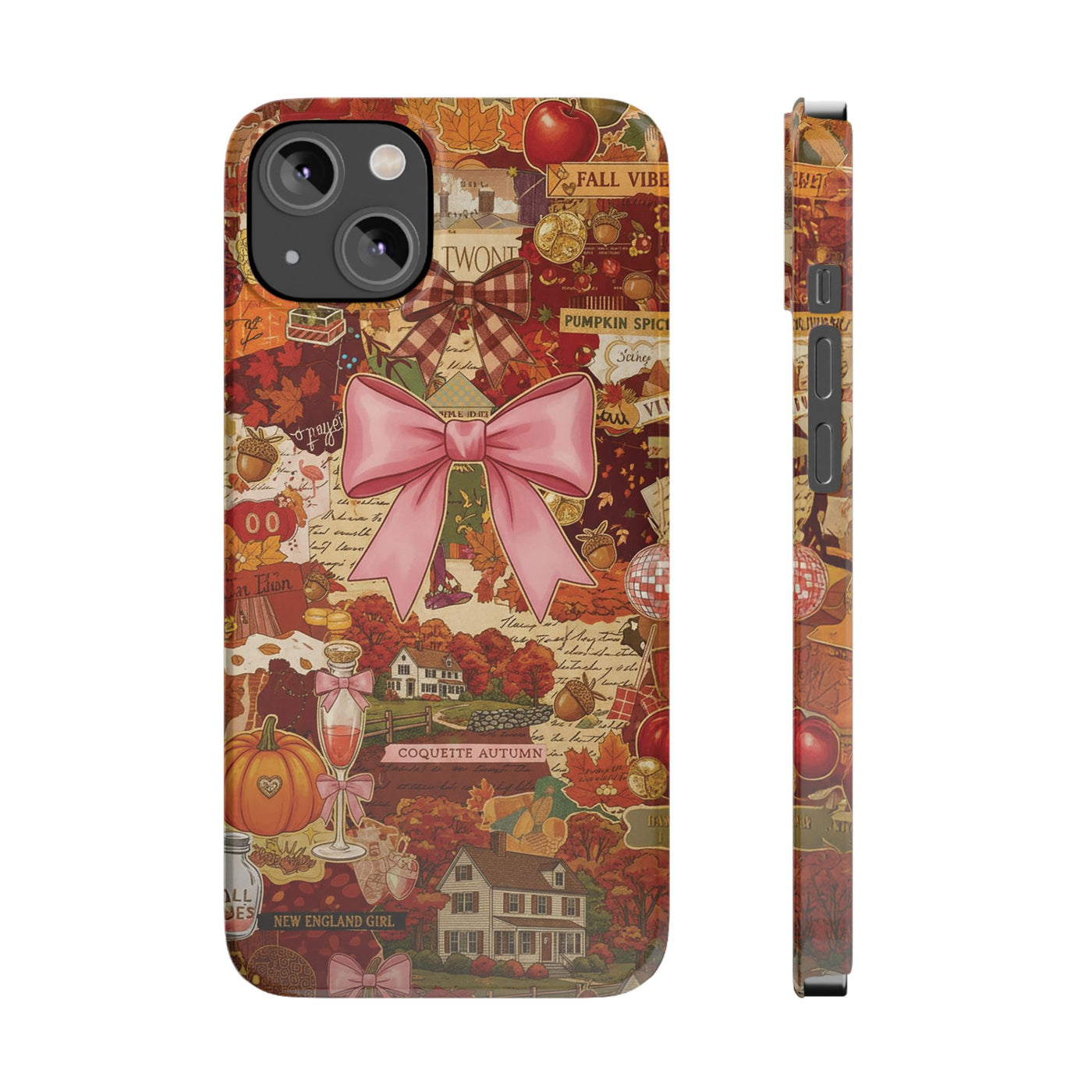 New England fall Coquette Collage Cute Phone Case for Iphone 16 - | iPhone 15 Pro Max Case | iPhone 14 Case Iphone 13 12 11 10 9 8 7 X XS - Studio40ParkLane