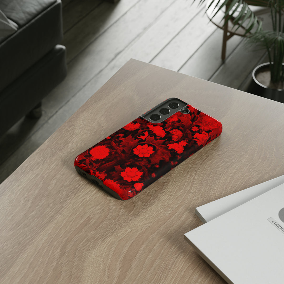 Cute Samsung Phone Case | Aesthetic Samsung Phone Case | Galaxy S23, S22, S21, S20 | Red Flowers, Protective Phone Case - Studio40ParkLane