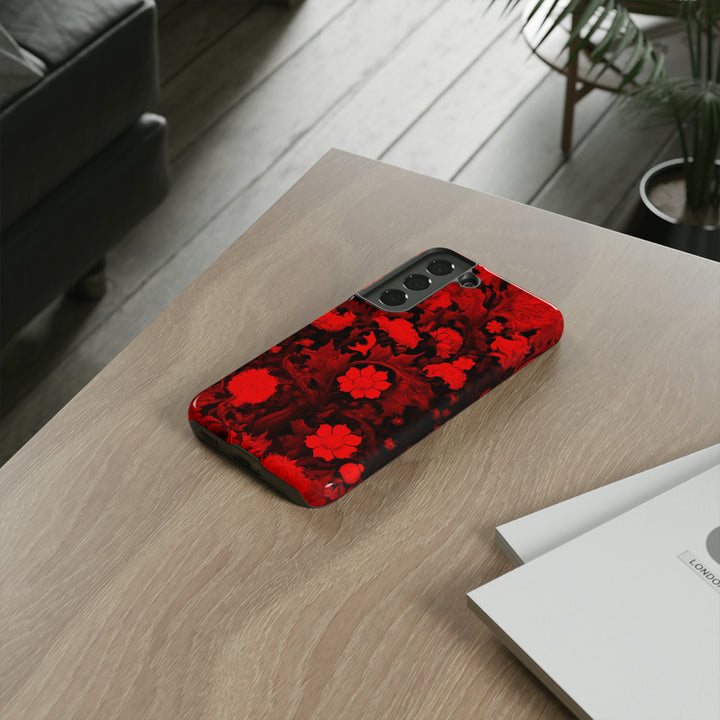 Cute Samsung Phone Case | Aesthetic Samsung Phone Case | Galaxy S23, S22, S21, S20 | Red Flowers, Protective Phone Case - Studio40ParkLane