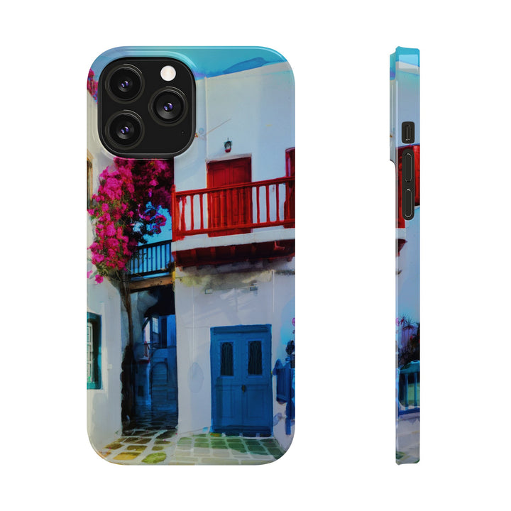 Slim Cute Phone Cases for Iphone | iPhone 15 Case | iPhone 15 Pro Max Case, Iphone 14, Iphone 14 Pro Max, Iphone 13, Colorful Greek Alley Watercolor - Studio40ParkLane