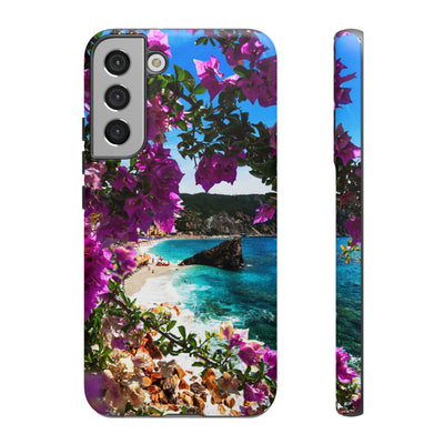 Impact Resistant, Bougainvillea Seaview, Cute Phone Cases for Samsung S24, S23, S22, S21, IPhone 15 pro Iphone 14 pro Iphone 13 IPhone 12 Iphone 11