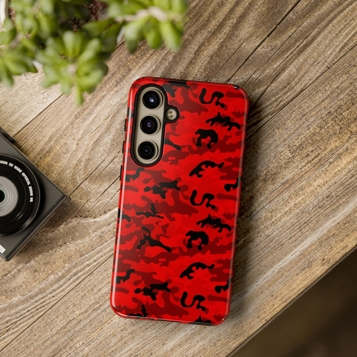 Impact Resistant, Red Camo Camouflage, Cute Phone Cases for Samsung S24, S23, S22, S21, IPhone 15 pro Iphone 14 pro Iphone 13 IPhone 12 Iphone 11 - Studio40ParkLane