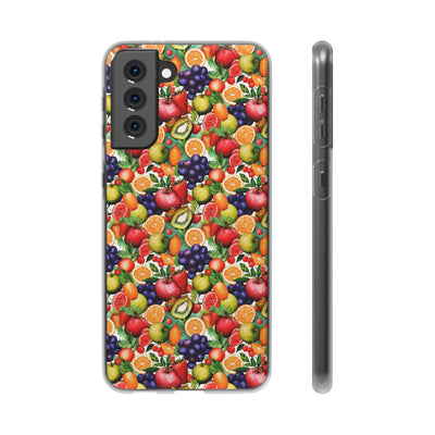 Cute Flexi Phone Cases, Summer Fruit Mix, Compatible with Samsung Galaxy S23, Samsung S22, Samsung S21, Samsung S20, Galaxy S20 Ultra