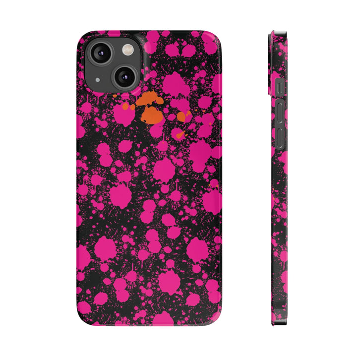 Slim Cute Phone Cases for Iphone - | iPhone 15 Case | iPhone 15 Pro Max Case, Iphone 14 Case, Iphone 14 Pro Max, Iphone 13, Pink Orange Paint Splash - Studio40ParkLane