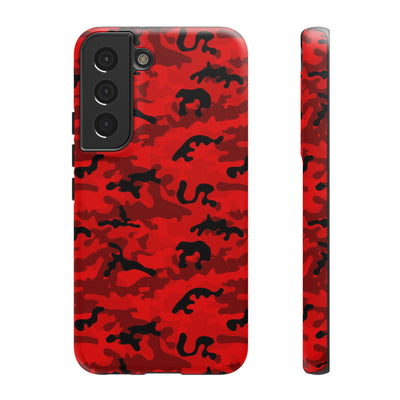 Impact Resistant, Red Camo Camouflage, Cute Phone Cases for Samsung S24, S23, S22, S21, IPhone 15 pro Iphone 14 pro Iphone 13 IPhone 12 Iphone 11