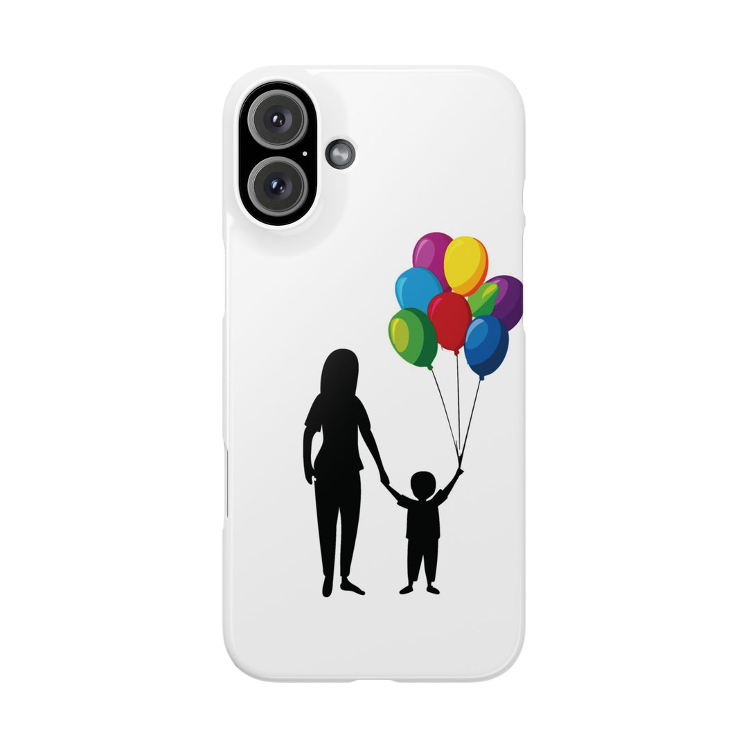Slim Mother Child Balloons Gift for Her Cute Phone Cases for Iphone 16 Pro Max | iPhone 15 Case | iPhone 15 Pro Max Case, Iphone 14, 13, 12, 11, 10, 8, 7 - Studio40ParkLane
