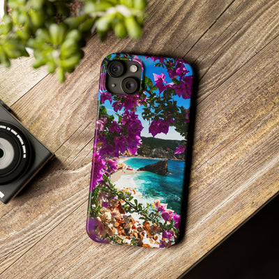 Bougainvillea Sea View Slim Cute Phone Cases for Iphone  | iPhone 15 Case | iPhone 15 Pro Max Case, Iphone 14, Iphone 14 Pro Max, Iphone 13